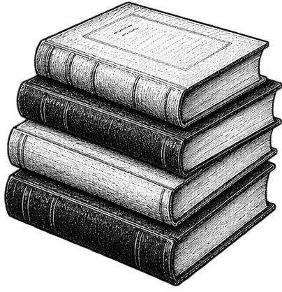 Illustration: Stapel gebundener Bücher